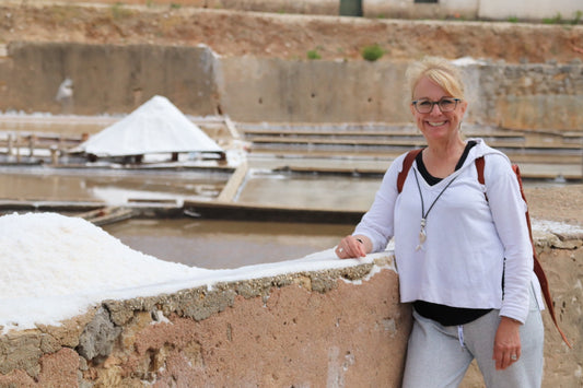 Terri Wolters with salt flats in background