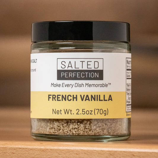 French Vanilla finishing flake salt in a jar