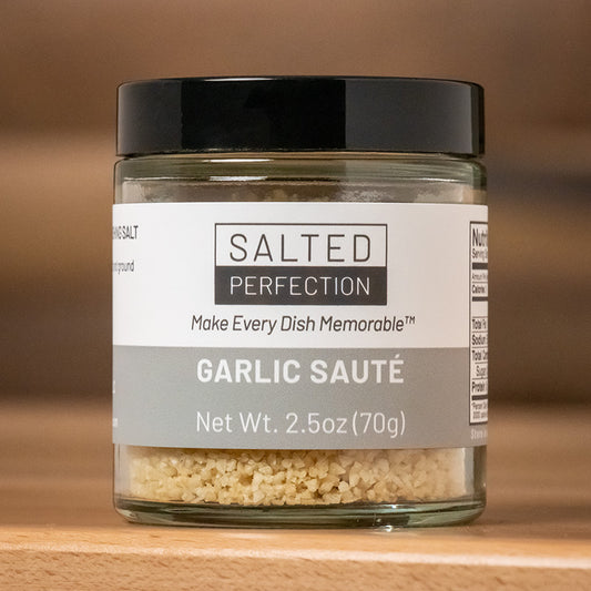Garlic finishing flake salt in a jar